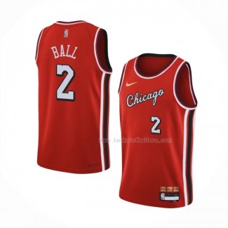 Maillot Chicago Bulls Lonzo Ball NO 2 Ville 2021-22 Rouge